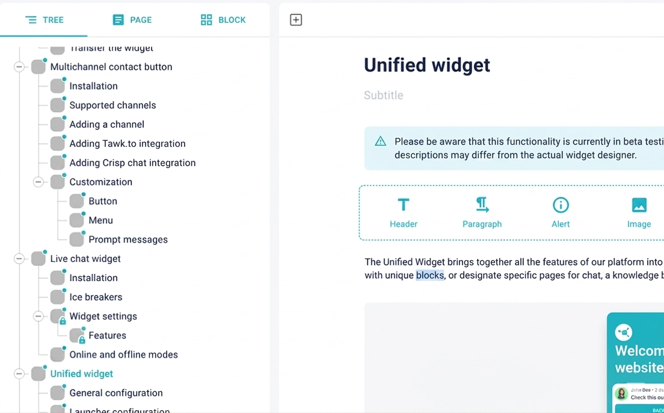 AvisoDesk unified inbox welcome screen on mobile